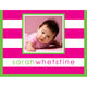 Hot Pink Preppy Stripe Photo Note Cards Image 1 of 4